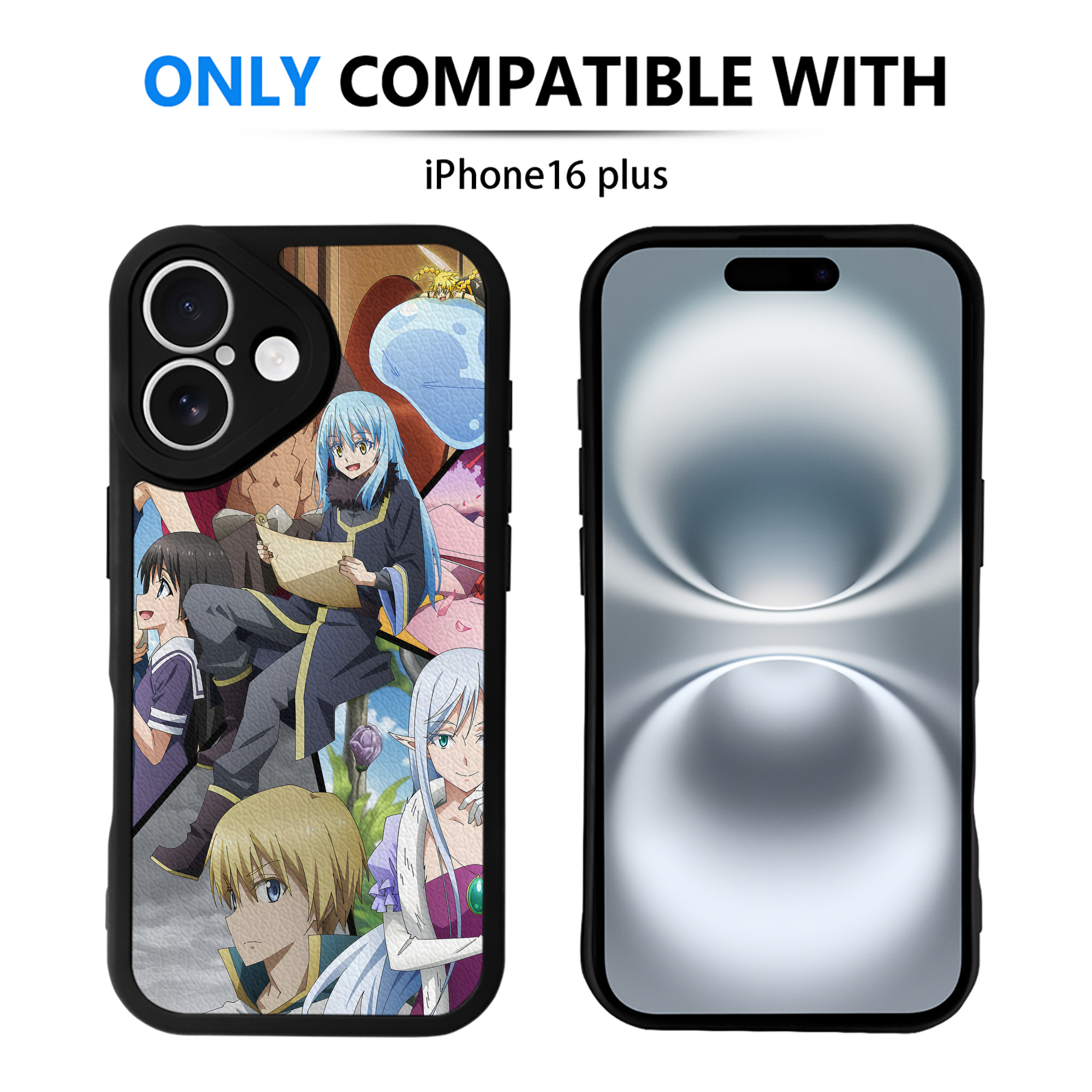 （画像用） 転スラ Regarding Reincarnated to Slime 【iPhone 16シリーズ対応】シリコンスマホケース（レザー調） 材質：シリコン